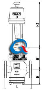 電動雙座調節(jié)閥配PSL執(zhí)行器尺寸圖 電動雙座調節(jié)閥配PSL執(zhí)行器尺寸圖