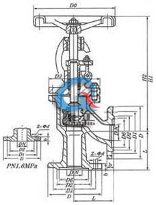 J44H/Y角式截止閥 （結(jié)構尺寸圖）